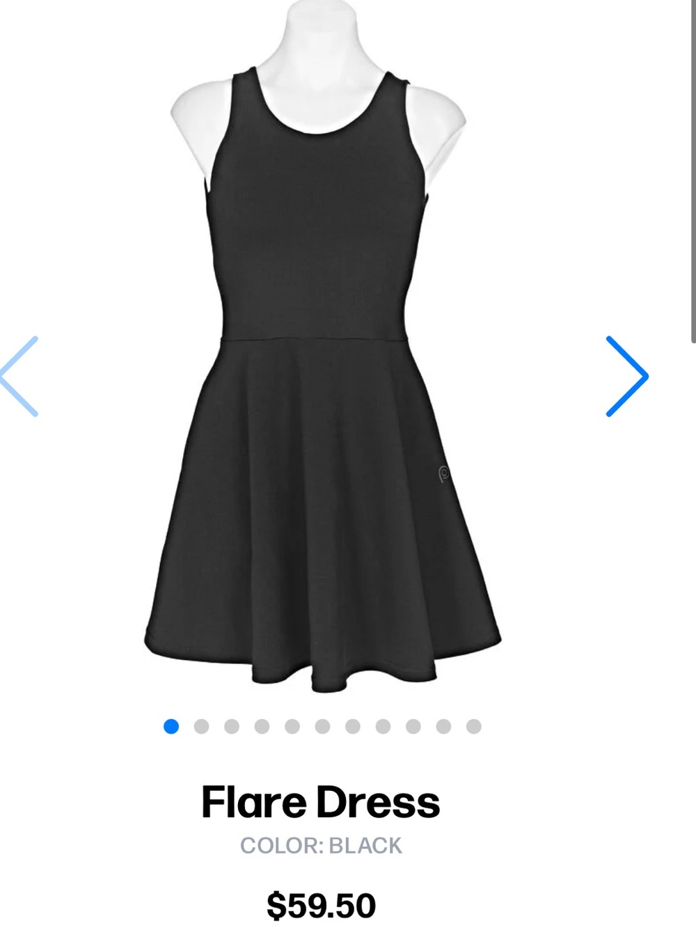 POP Fit Black Mini Flare Crossover Dress